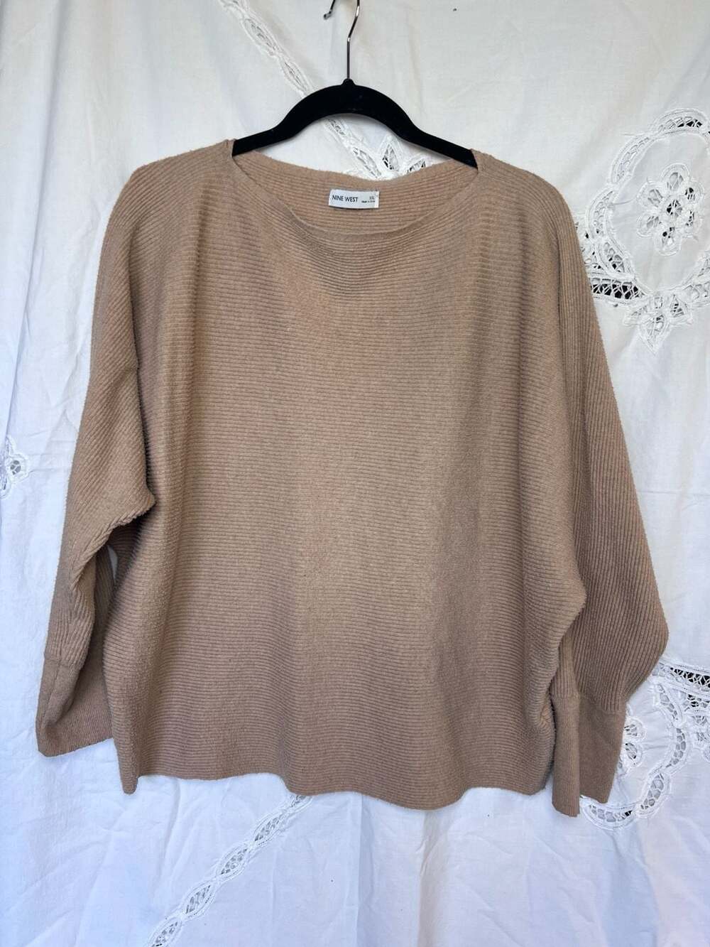 Nine West Ribbed Boat Neck Dolman Sleeve Women’s Plus Size Sweater XXL